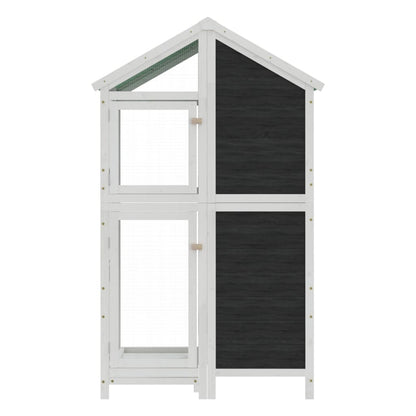 Casetta per Uccelli Grigia 97x81x152 cm Legno Massello di Pino | homemem39