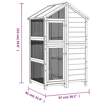 Casetta per Uccelli Moka 97x81x152 cm in Legno Massello di Pino | homemem39