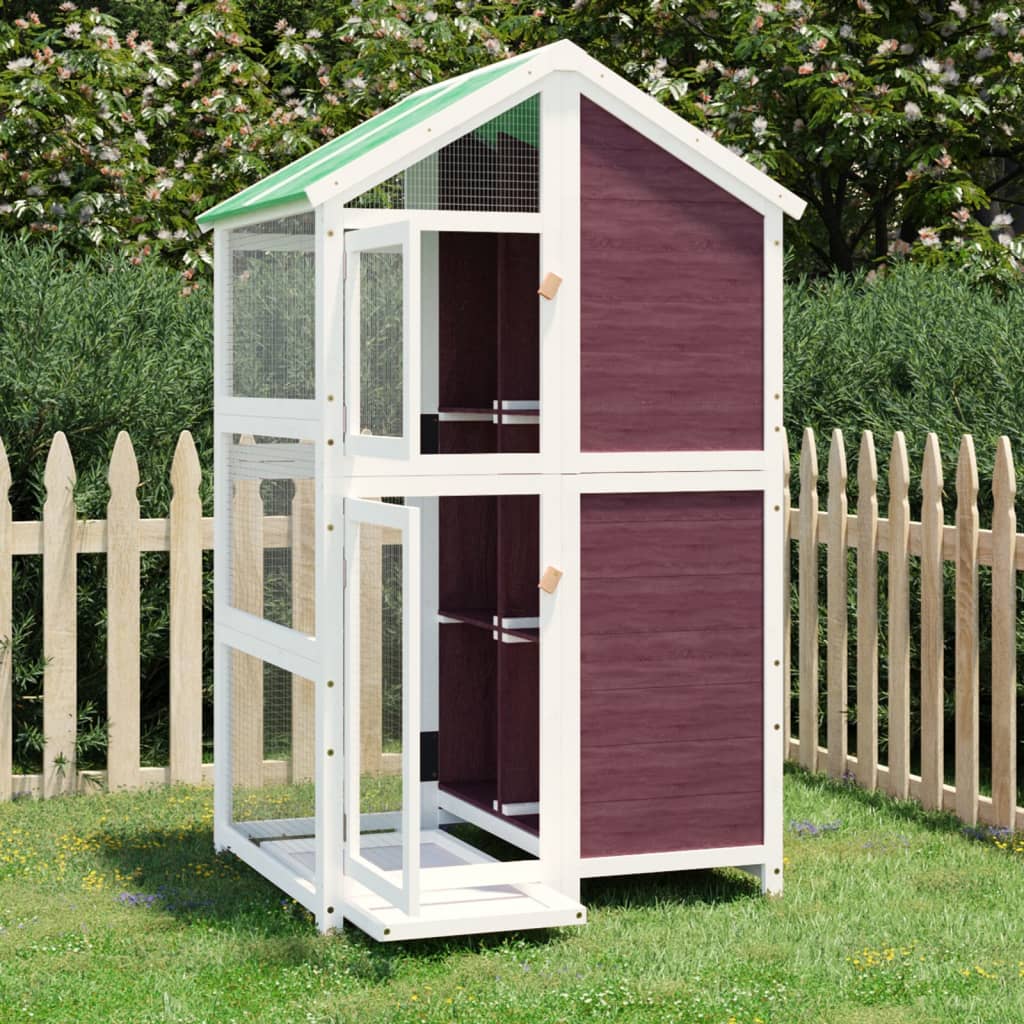 Casetta per Uccelli Moka 97x81x152 cm in Legno Massello di Pino | homemem39