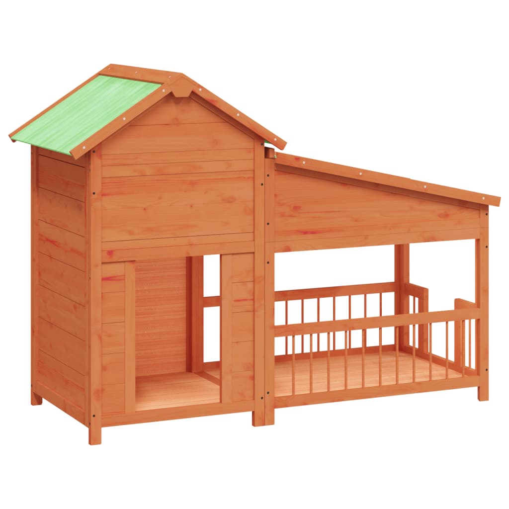 Cuccia per Cani Marrone 143x60,5x109 cm in Legno Massello di Pino | homemem39