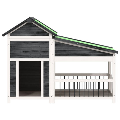 Cuccia per Cani Grigia 143x60,5x109cm in Legno Massello di Pino | homemem39