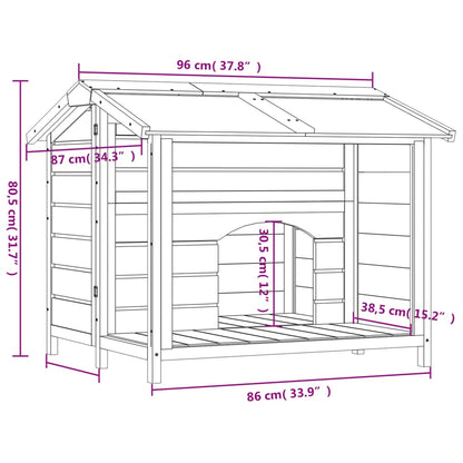 Cuccia per Cani Moka 96x87x80,5 cm in Legno Massello di Pino | homemem39