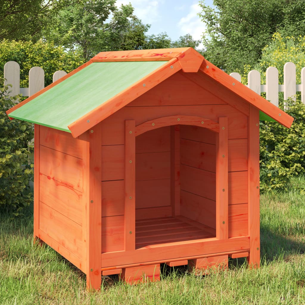 Cuccia per Cani Marrone 65x65x61,5 cm in Legno Massello di Pino | homemem39