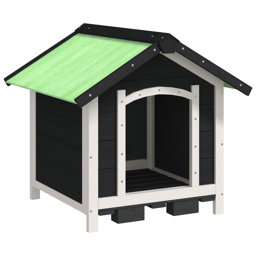 Cuccia per Cani Grigia 65x65x61,5 cm in Legno Massello di Pino | homemem39