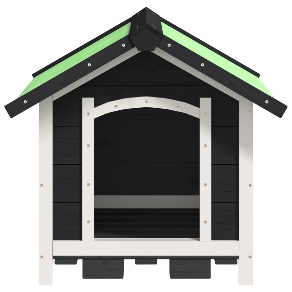 Cuccia per Cani Grigia 65x65x61,5 cm in Legno Massello di Pino | homemem39