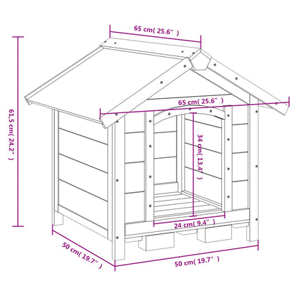 Cuccia per Cani Moka 65x65x61,5 cm in Legno Massello di Pino | homemem39