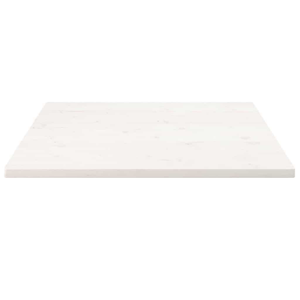 Piano Tavolo Bianco 80x80x2,5cm Legno Massello di Pino Quadrato - homemem39
