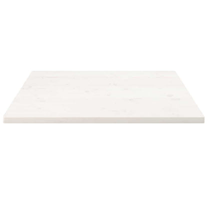 Piano Tavolo Bianco 80x80x2,5cm Legno Massello di Pino Quadrato - homemem39