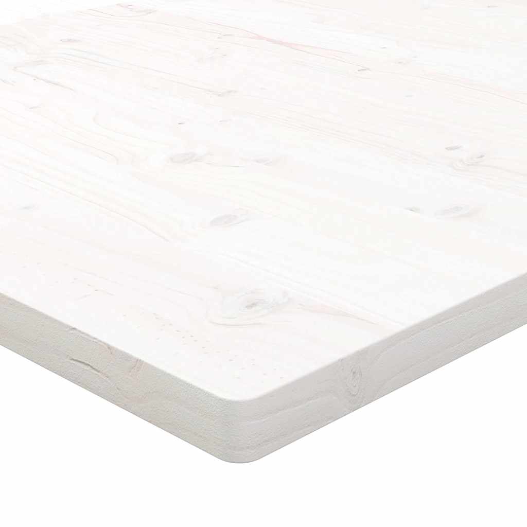 Piano Tavolo Bianco 80x80x2,5cm Legno Massello di Pino Quadrato - homemem39