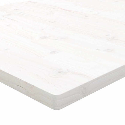 Piano Tavolo Bianco 80x80x2,5cm Legno Massello di Pino Quadrato - homemem39