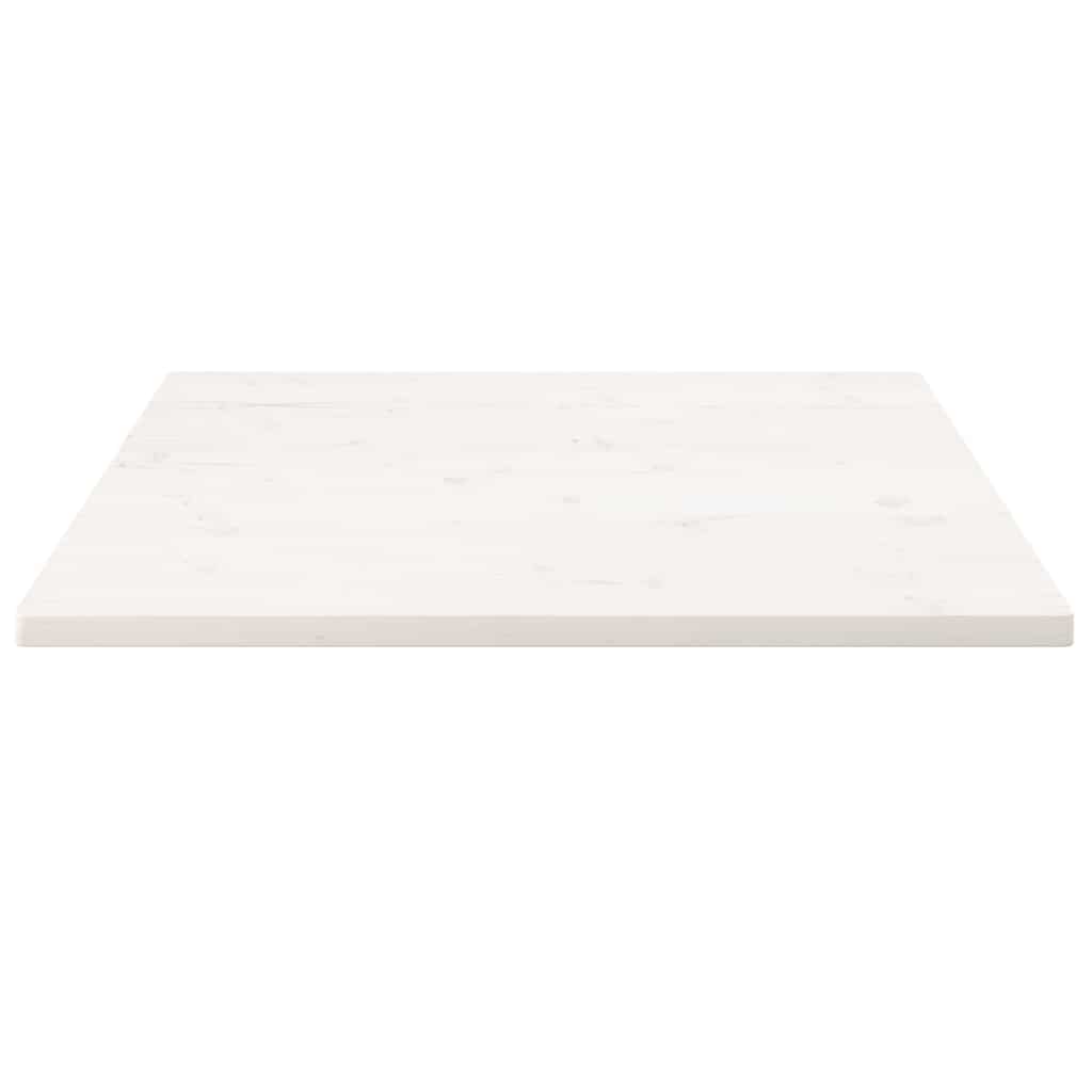 Piano Tavolo Bianco 90x90x2,5cm Legno Massello di Pino Quadrato - homemem39