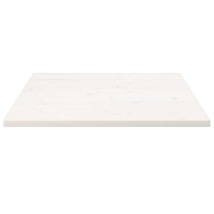 Piano Tavolo Bianco 90x90x2,5cm Legno Massello di Pino Quadrato - homemem39