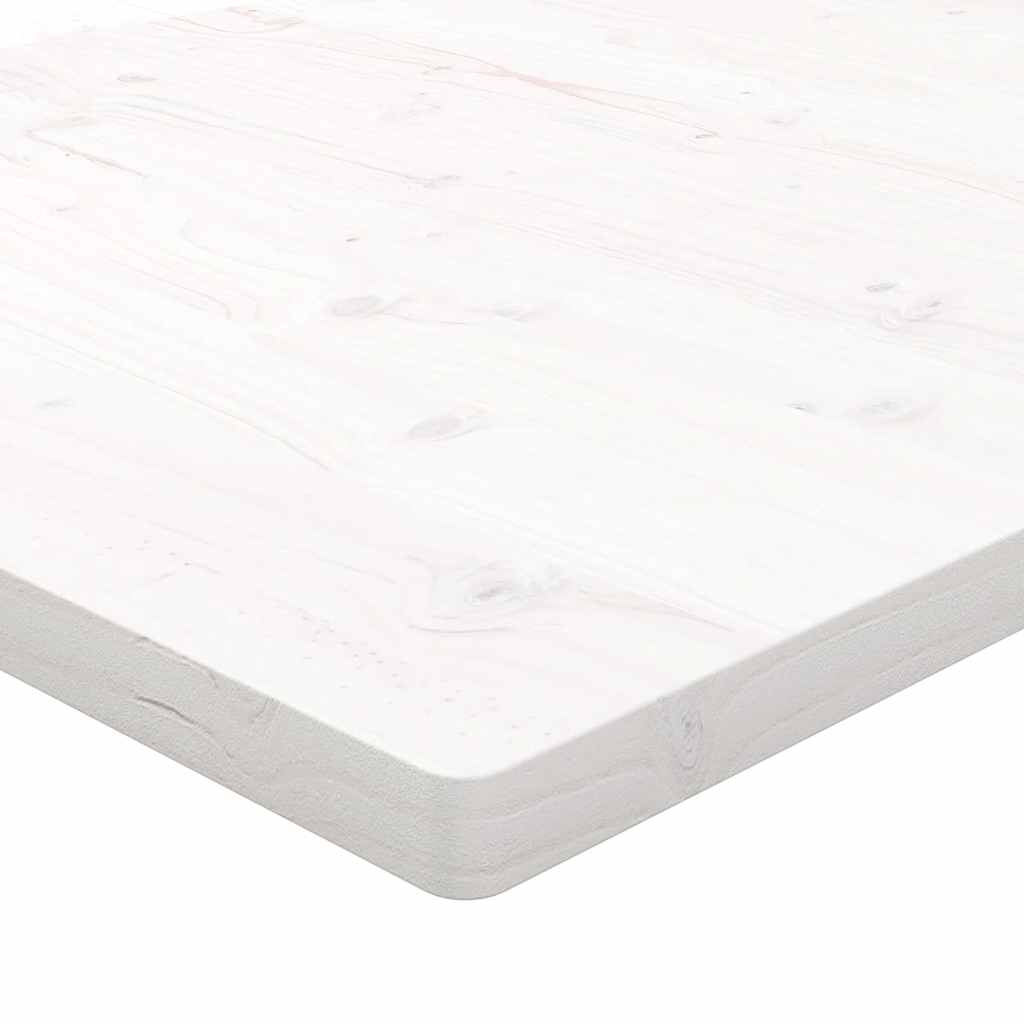 Piano Tavolo Bianco 90x90x2,5cm Legno Massello di Pino Quadrato - homemem39