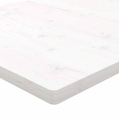 Piano Tavolo Bianco 90x90x2,5cm Legno Massello di Pino Quadrato - homemem39