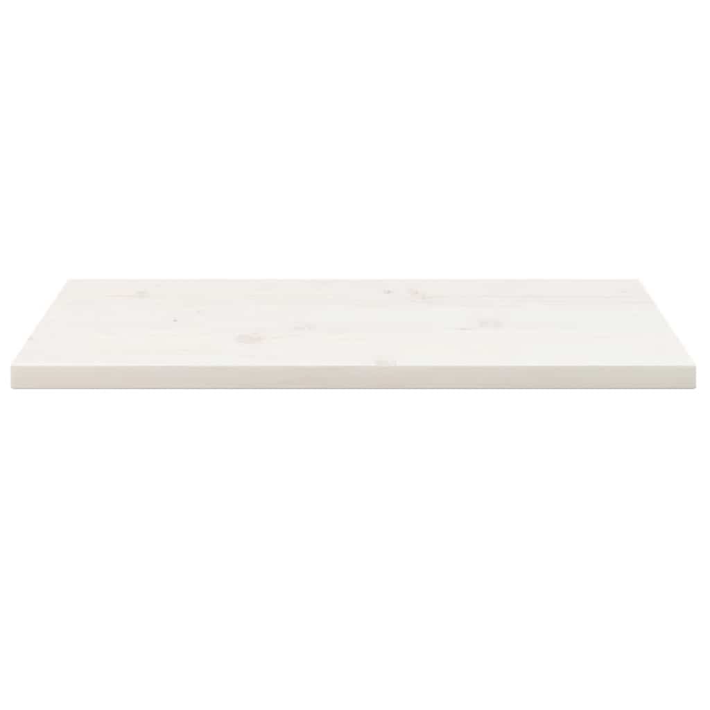 Piano Tavolo Bianco 80x40x2,5 Legno Massello Pino Rettangolare