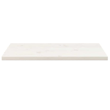 Piano Tavolo Bianco 80x40x2,5 Legno Massello Pino Rettangolare