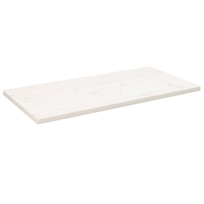 Piano Tavolo Bianco 100x50x2,5 Legno Massello Pino Rettangolare