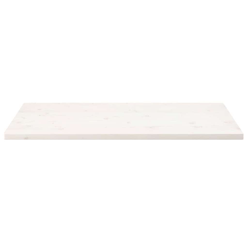Piano Tavolo Bianco 100x50x2,5 Legno Massello Pino Rettangolare | homemem39