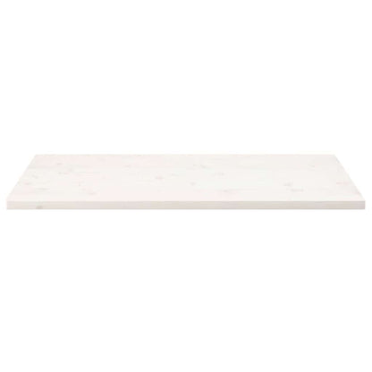 Piano Tavolo Bianco 100x50x2,5 Legno Massello Pino Rettangolare | homemem39