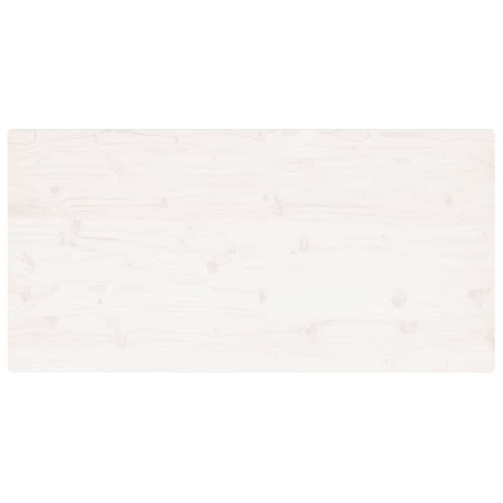 Piano Tavolo Bianco 100x50x2,5 Legno Massello Pino Rettangolare | homemem39