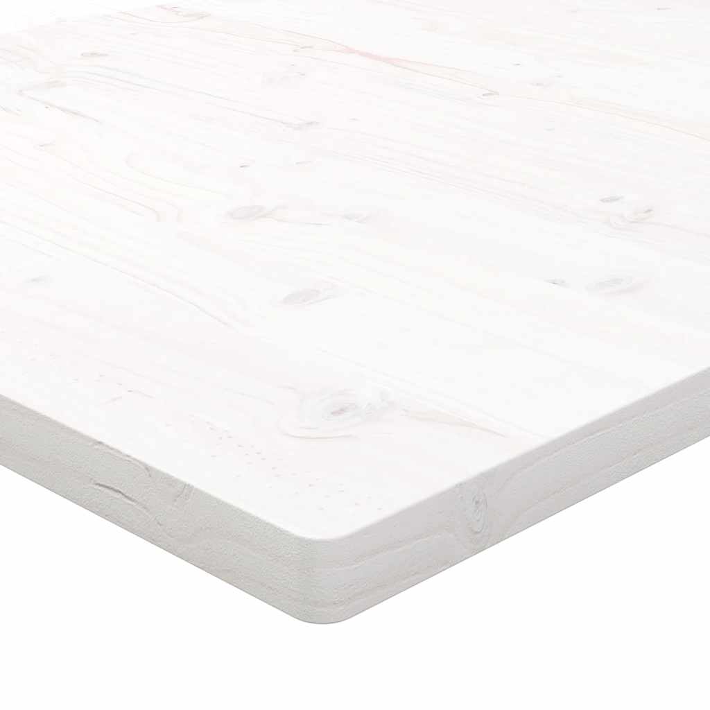 Piano Tavolo Bianco 100x50x2,5 Legno Massello Pino Rettangolare | homemem39