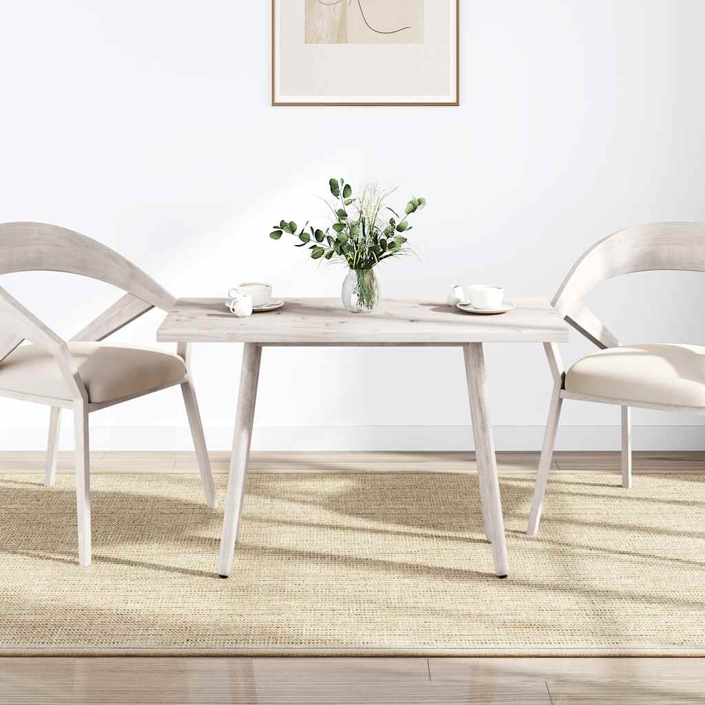 Piano Tavolo Bianco 110x55x2,5 Legno Massello Pino Rettangolare | homemem39