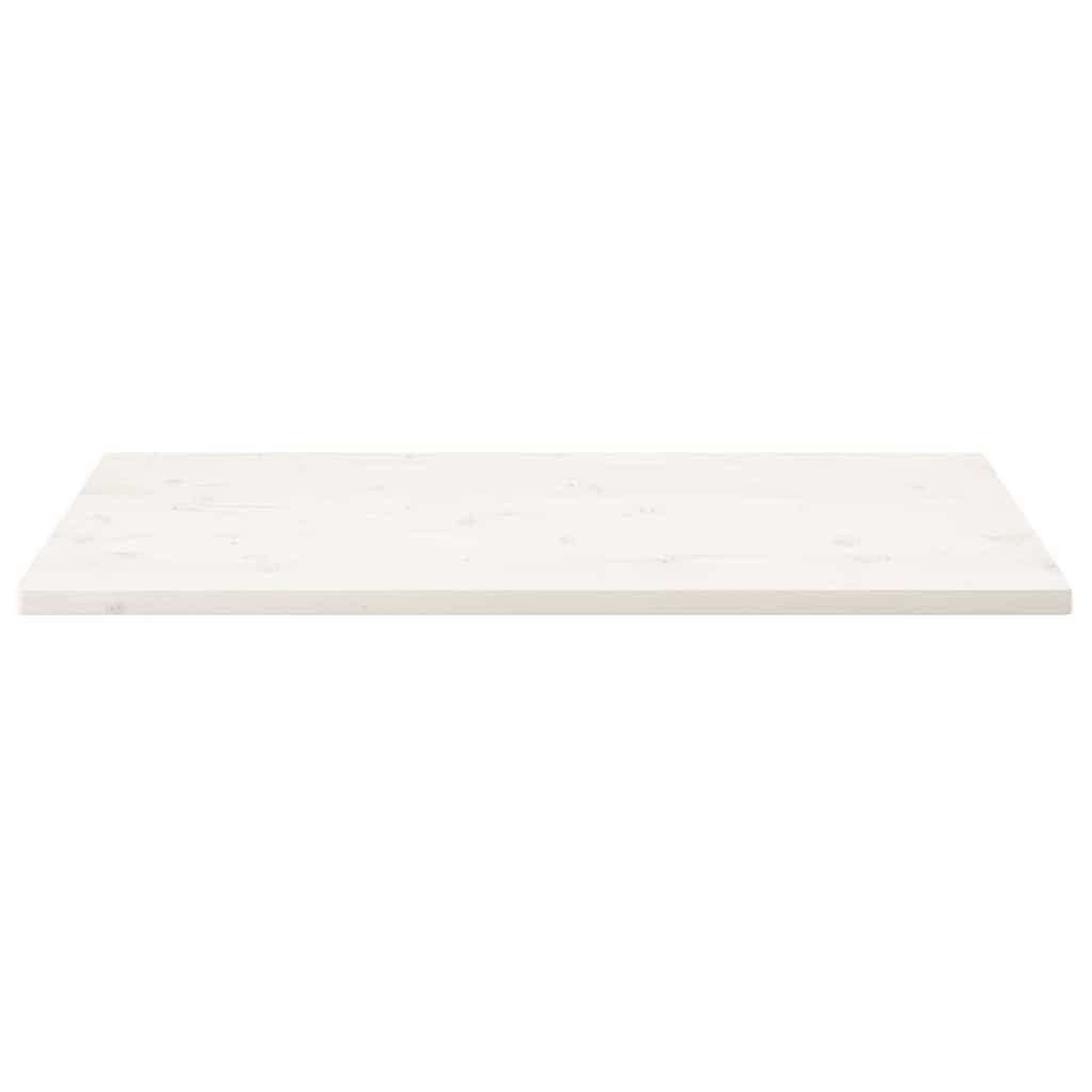 Piano Tavolo Bianco 110x55x2,5 Legno Massello Pino Rettangolare | homemem39