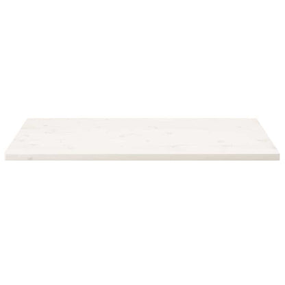 Piano Tavolo Bianco 110x55x2,5 Legno Massello Pino Rettangolare | homemem39