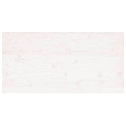 Piano Tavolo Bianco 110x55x2,5 Legno Massello Pino Rettangolare | homemem39