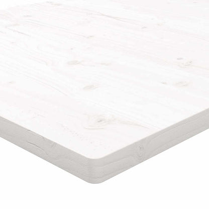 Piano Tavolo Bianco 110x55x2,5 Legno Massello Pino Rettangolare | homemem39
