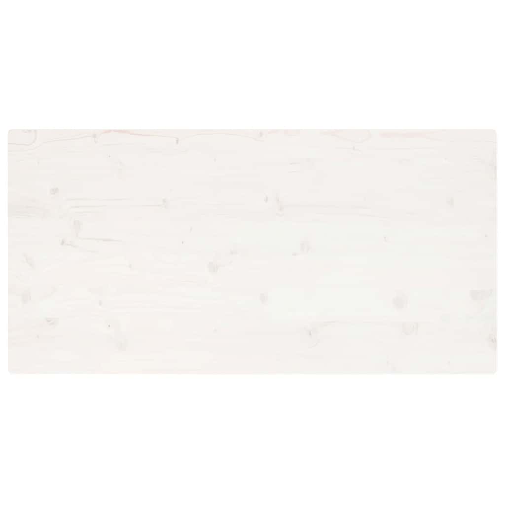 Piano Tavolo Bianco 110x60x2,5 Legno Massello Pino Rettangolare | homemem39