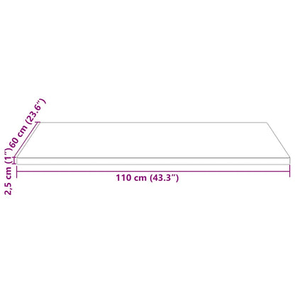 Piano Tavolo Bianco 110x60x2,5 Legno Massello Pino Rettangolare | homemem39