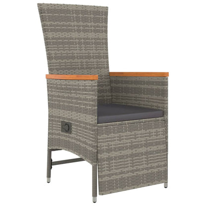 Set da Pranzo da Giardino 9 pz con Cuscini in Polyrattan Grigio | homemem39
