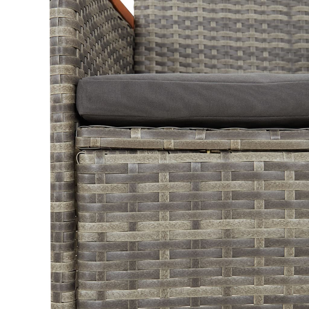Set da Pranzo da Giardino 5 pz con Cuscini in Polyrattan Grigio | homemem39