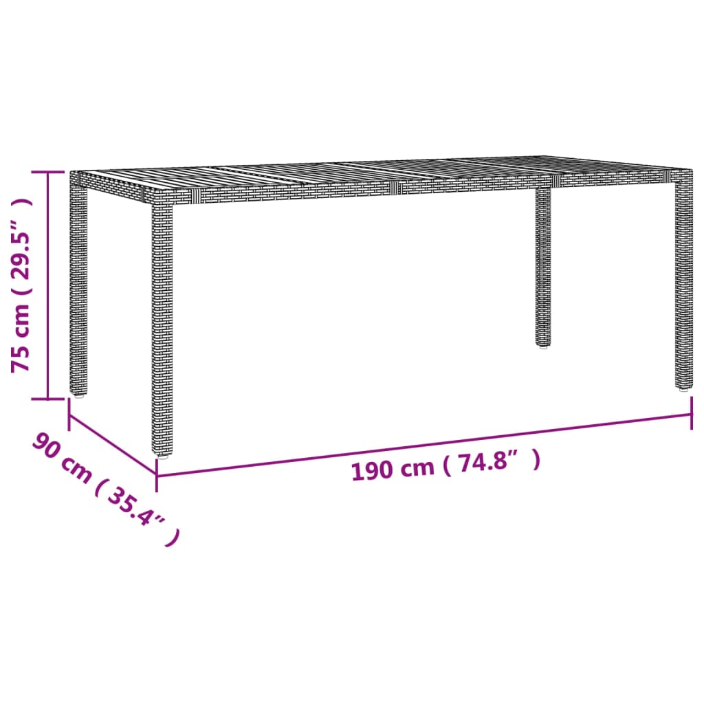 Set da Pranzo da Giardino 9 pz con Cuscini in Polyrattan Grigio | homemem39