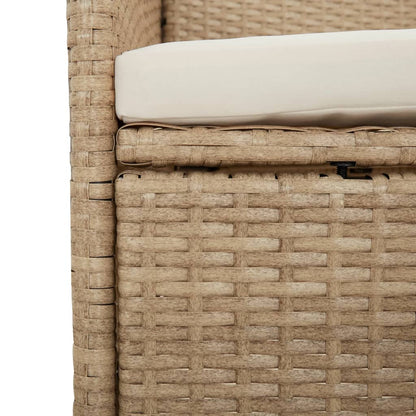 Set da Pranzo da Giardino 7 pz con Cuscini Beige in Polyrattan | homemem39