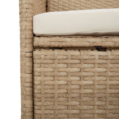 Set da Pranzo da Giardino 9 pz con Cuscini Beige in Polyrattan | homemem39