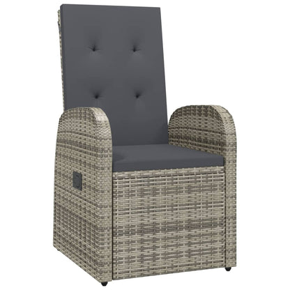 Set da Pranzo da Giardino 7 pz con Cuscini in Polyrattan Grigio | homemem39