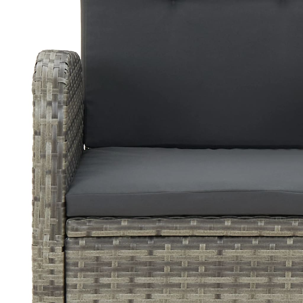 Set da Pranzo da Giardino 9 pz con Cuscini in Polyrattan Grigio | homemem39
