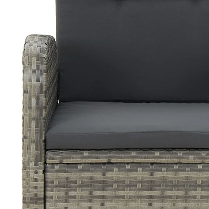 Set da Pranzo da Giardino 9 pz con Cuscini in Polyrattan Grigio - homemem39