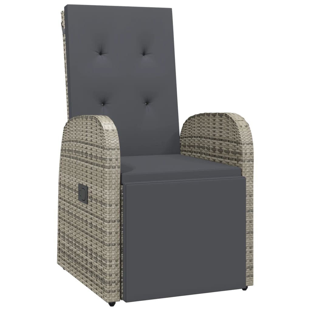 Set da Pranzo da Giardino 5 pz con Cuscini in Polyrattan Grigio | homemem39