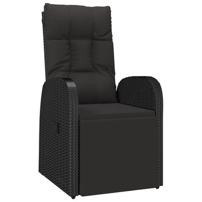 Set da Pranzo da Giardino 5 pz Nero con Cuscini in Polyrattan | homemem39