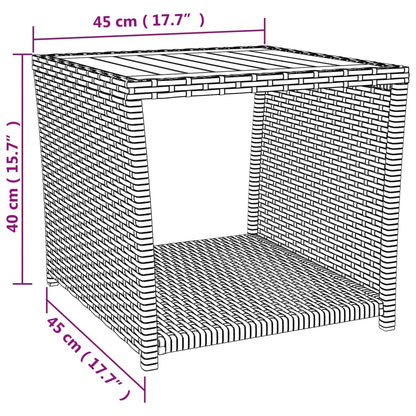 Set Mobili Giardino 3pz Nero Polyrattan e Legno Massello Acacia | homemem39