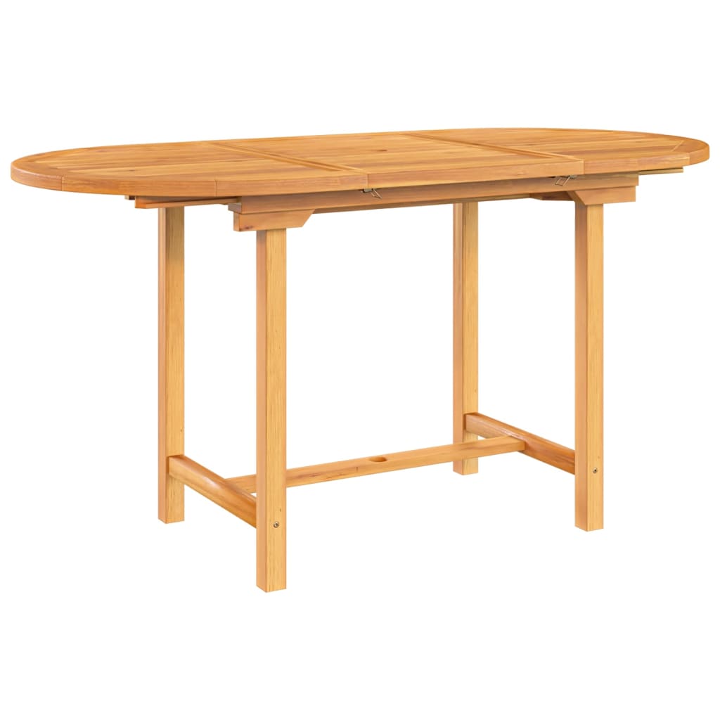 Extendable Garden Table 110-160x80x75cm Solid Teak Wood