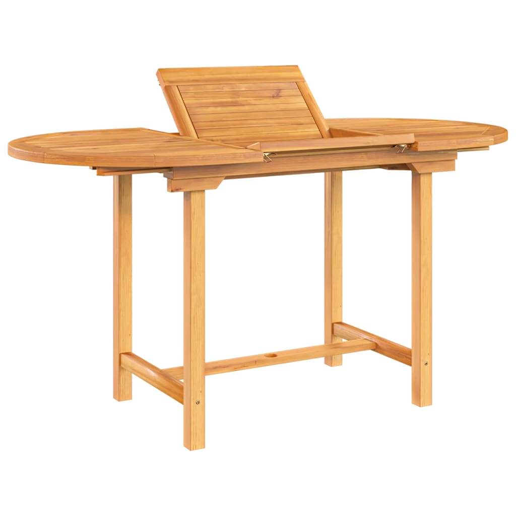 Extendable Garden Table 110-160x80x75cm Solid Teak Wood