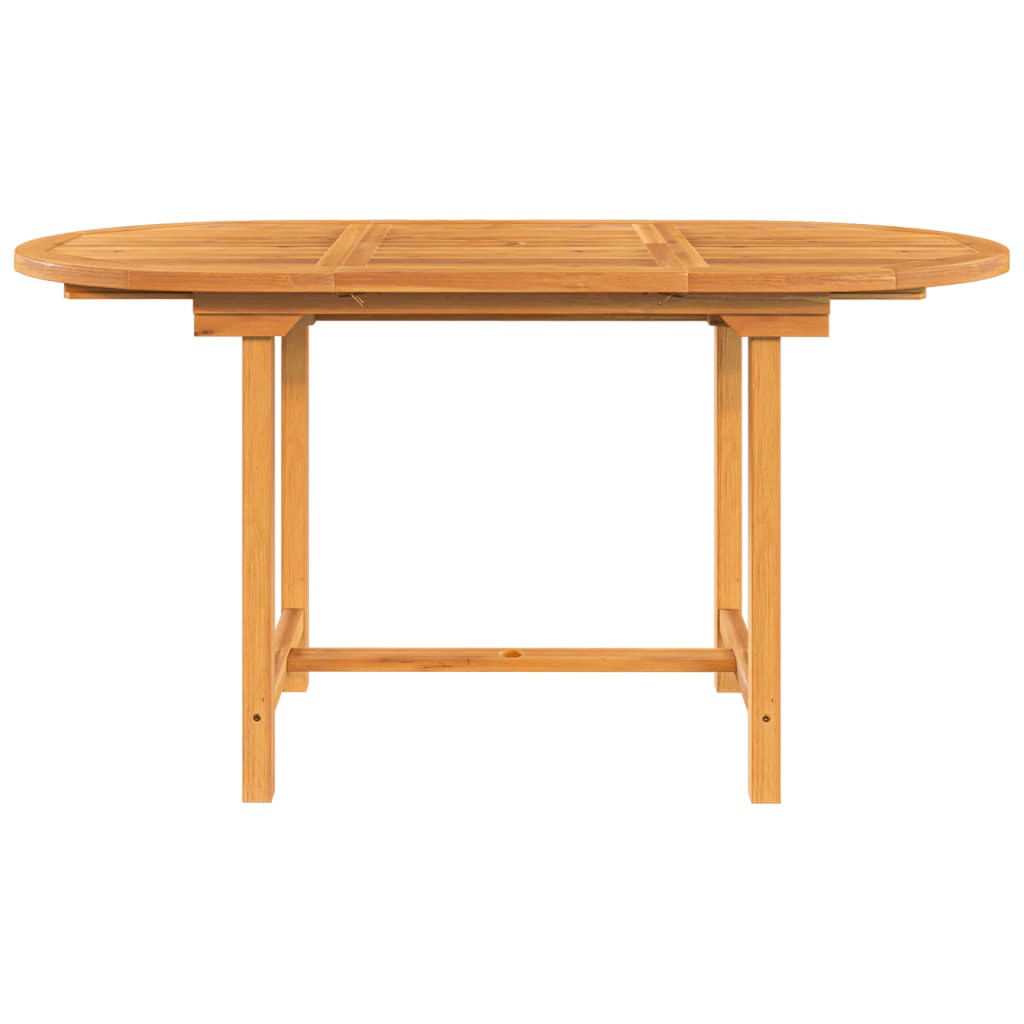 Extendable Garden Table 110-160x80x75cm Solid Teak Wood