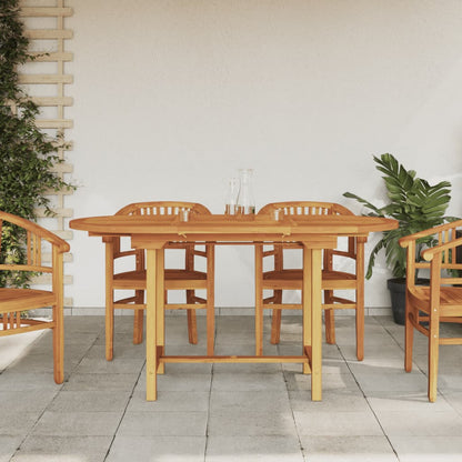 Extendable Garden Table 110-160x80x75cm Solid Teak Wood