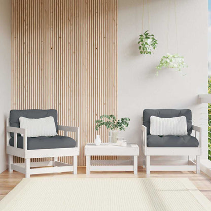 Sedie da Giardino con Cuscini 2pz Legno Massello di Pino Bianco - homemem39