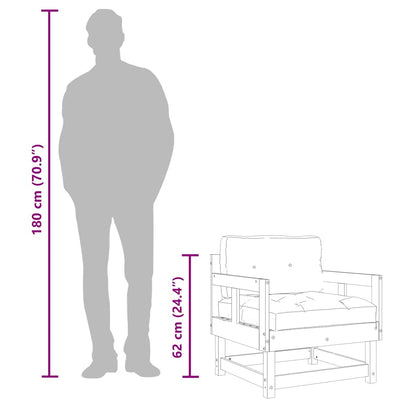 Sedie da Giardino con Cuscini 2 pz in Legno Impregnato di Pino - homemem39