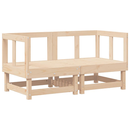 Divani Angolari con Cuscini 2 pz in Legno Massello di Pino - homemem39